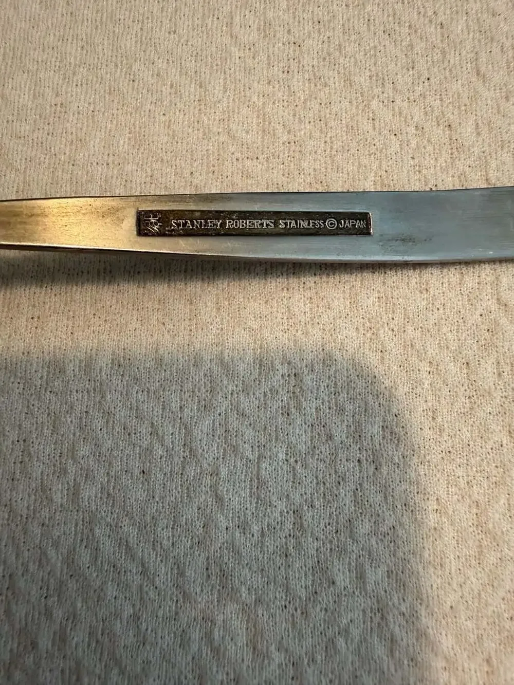 Vintage Stanley Roberts Stainless Japan Gravy Ladle with Diamond Pattern Handle